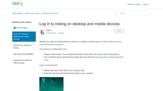 Log in to Inkling on desktop and mobile devices – Inkling Support