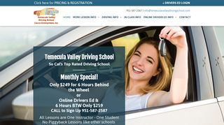 $249 Special 6 Hours BTW Temecula Valley Driving School Near Me ...