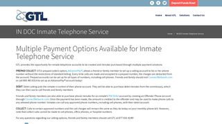 IN DOC Inmate Telephone Service | GTL