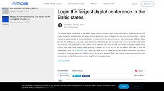 Login the largest digital conference in the Baltic states - InMobi