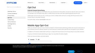 Opt-Out - InMobi | Enterprise Mobile Marketing & Advertising Platforms