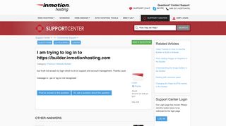 I am trying to log in to https://builder.inmotionhosting.com | InMotion ...