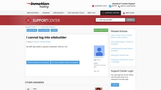 I cannot log into sitebuilder | InMotion Hosting