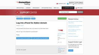 Log into cPanel for Addon domain | InMotion Hosting