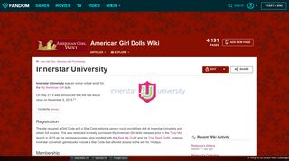 Innerstar University | American Girl Wiki | FANDOM powered by Wikia