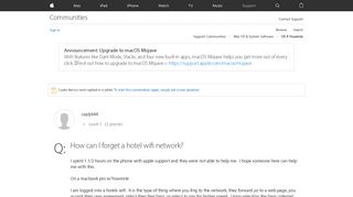 How can I forget a hotel wifi network? - Apple Community