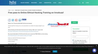 Free pass to Online Ethical Hacking Training on Innobuzz! - Pentestmag