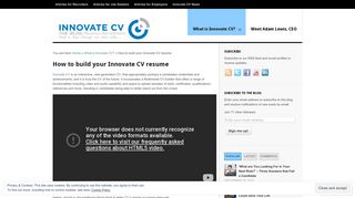 The Innovate CV Blog | How to build your Innovate CV resume