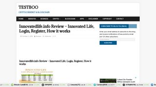 Innovatedlife.info Review - Innovated Life, Login, Register, How it works