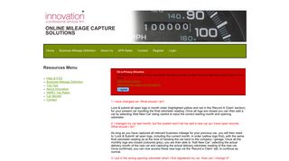 Help and FAQs - Mileage Claim Capture System from Innovation LLP