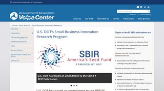 U.S. DOT's Small Business Innovation Research Program | Volpe ...