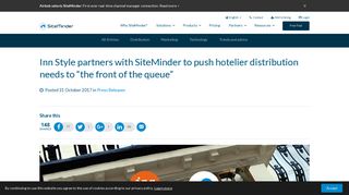 Inn Style partners with SiteMinder to push hotelier distribution needs to ...