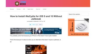 How to Install iNoCydia for iOS 9 and 10 Without Jailbreak - Cydia ...