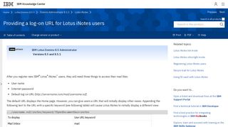 Providing a log-on URL for Lotus iNotes users - IBM