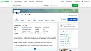 Working at Inova Payroll | Glassdoor