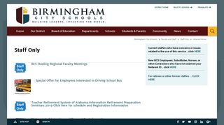 Staff Only / Intranet Home - Birmingham City Schools