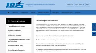 How to Request a Parent Portal Login - Dothan City Schools