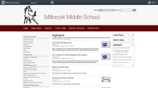 Millbrook Middle School: Highlights - Parent Portal for INOW