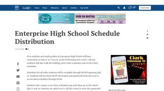 Enterprise High School Schedule Distribution - Dothan Eagle