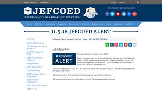11.5.18 JEFCOED Alert - Jefferson County Schools