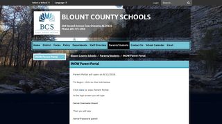 INOW Parent Portal - Blount County Schools