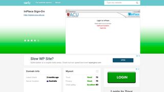 inplace.acu.edu.au - InPlace Sign-On - In Place Acu - Sur.ly