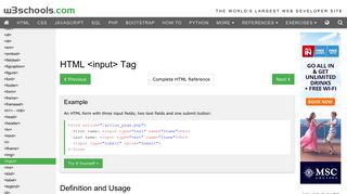 HTML input tag - W3Schools