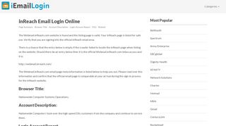 inReach Email Login Page URL 2018 | iEmailLogin