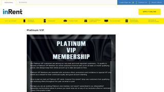 inRent Platinum VIP Membership