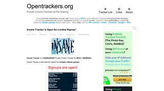 Insane Tracker - Private Torrent Trackers & File Sharing