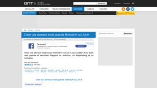 Créer une adresse email gratuite Hotmail.fr ou Live.fr - trucs, astuces ...