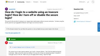 How do I login to a website using an insecure login? How do I turn ...