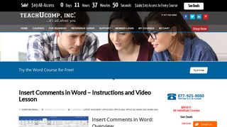 Insert Comments in Word - Instructions and Video Lesson