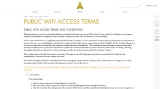 Public WiFi Access Terms | Oscars.org | Academy of Motion Picture ...