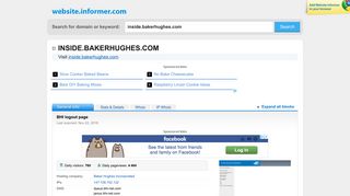 inside.bakerhughes.com at WI. BHI logout page - Website Informer