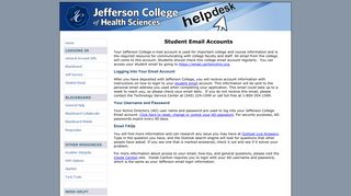 JCHS Helpdesk: Student Email