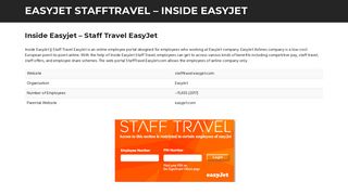 Inside Easyjet - Staff Travel EasyJet