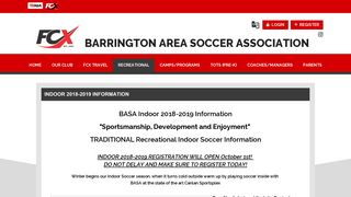 Indoor Soccer 2018-2019 - Barrington Area Soccer Association
