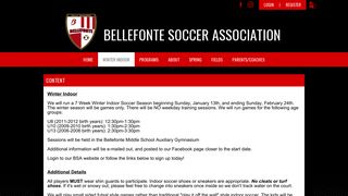 Winter Indoor - Bellefonte Soccer Association
