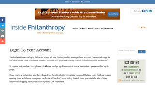 Account Page — Inside Philanthropy