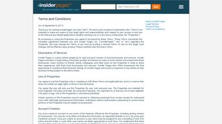 Insider Pages Terms & Conditions