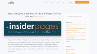 How to List your Business on Insider Pages for Free | UpCity
