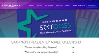 FAQs about Showcase StarPass Loyalty Program | Showcase Cinemas