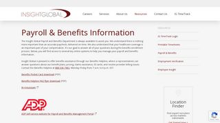 Payroll & Benefits Information | Employee Resources at Insight Global