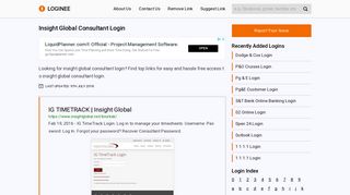Insight Global Consultant Login