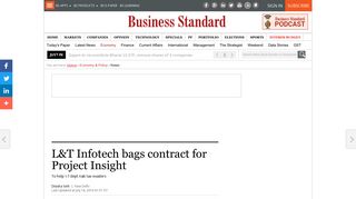 L&T Infotech bags contract for Project Insight | Business Standard News