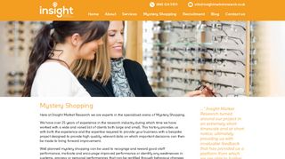 Mystery Shopping expertise - Insight Market Research