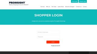 Shopper Login - ProInsight