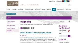 Insight blog - News and features - Medical Research Council