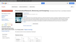 Pharmaceutical Research, Democracy and Conspiracy: International ...